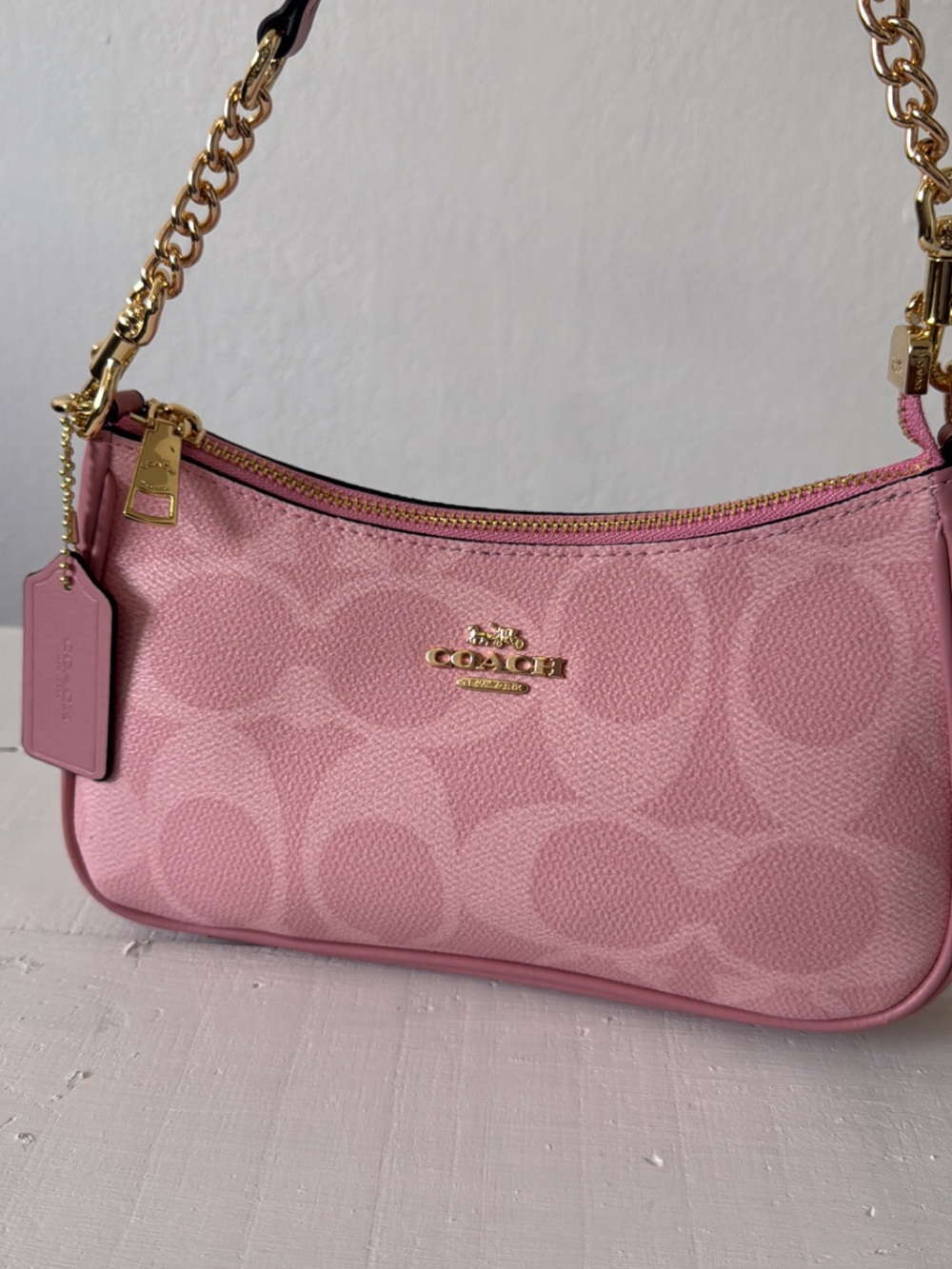 COACH Teri Shoulder Bag In Signature Canvas Pink ( New). (Same Day shipping) - Picture 7 of 11